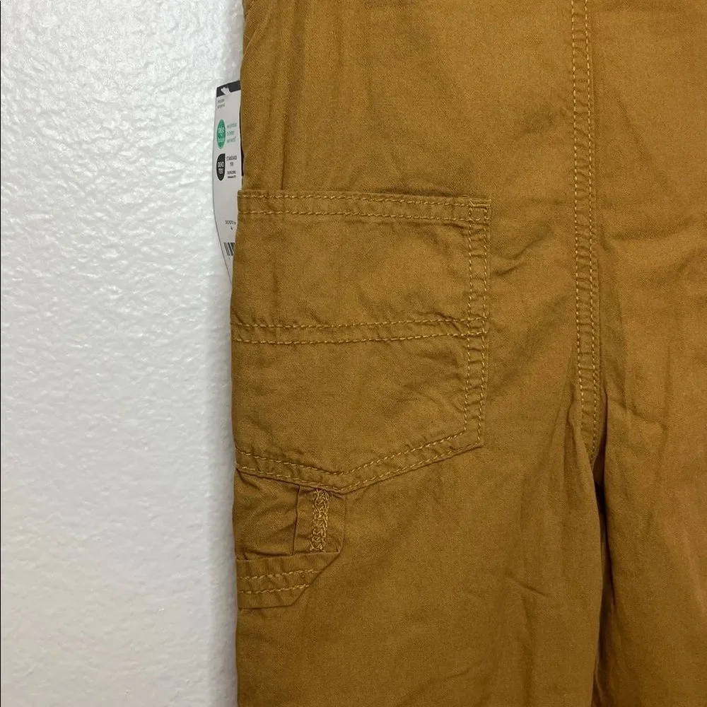 OshKosh B'gosh Toddler Lightweight Canvas Overalls Khaki 4T NWT